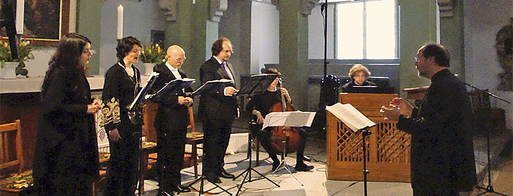 Das von Peter Kooij geführte Ensemble „Sette Voci“ interpretierte in der Ohrdrufer Kirche Werke von Schütz und Bach. Foto: Dieter Albrecht